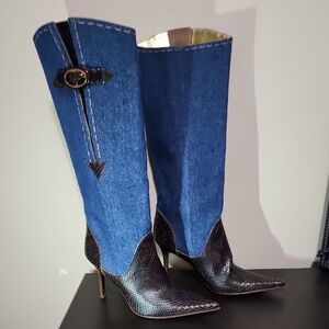Dolce & Gabbana Denim Knee-High Boots